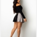 1 Sexy Off Shoulder Long Sleeve Pleated Skirts Set