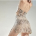 17 Sexy Snake Printed Sequins Halter Skirts Set