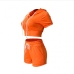 12 Sexy Solid Color Hooded Two-Piece Shorts Sets
