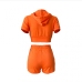 13 Sexy Solid Color Hooded Two-Piece Shorts Sets