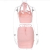 7 Sleeveless Drawstring Pure Color Two Piece Skirt Sets