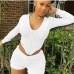 1 Sports Long Sleeve Top 2 Piece Shorts Sets