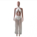6Alluring Hollowed Halter Tank Top And Pants Set