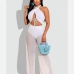 1Alluring Hollowed Halter Tank Top And Pants Set