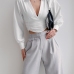 4Casual Gray Women Pant And Long Sleeve Set
