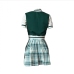 10Casual Letter Baseball Jacket Top And Skirt Set