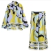 3Casual Printed Color Blocking 2 Piece Pant Sets