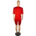 10Casual Sportswear Patchwork Short Sleeve Two Pieces Set