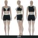 6Casual Sportswear Patchwork Sleeveless Two Pieces Set