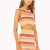 4Contrast Color Striped Crop Top With Skirt