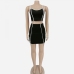 5Contrast Tipping Camisole Crop Top With Skirt