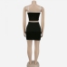 7Contrast Tipping Camisole Crop Top With Skirt
