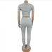 9Cropped Top And Flare Pants Casual 2 Piece Tracksuits 