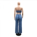 8Denim Matching Cropped Top And Loose Trouser Sets
