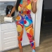 1Euro Style Multicolored Halter Cropped Top And Pant Sets