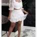 8Fashion Lace Short Skirt And Crop Top Set