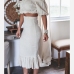 7Fashion Ruffled Off Shoulder Crop Top And Skirt