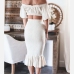 8Fashion Ruffled Off Shoulder Crop Top And Skirt