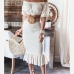 9Fashion Ruffled Off Shoulder Crop Top And Skirt