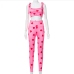 6Heart Printed Matching Cropped Top And Trouser Sets