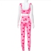 8Heart Printed Matching Cropped Top And Trouser Sets