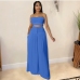 5Holiday Strapless Cropped And Wide Leg Pants Set