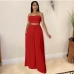 9Holiday Strapless Cropped And Wide Leg Pants Set