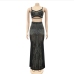 10Hot Drilling Cropped Tank And Maxi Skirt Sets