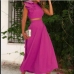 3Ladies Sleeveless Cropped Top And Midi Skirt Sets