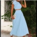 4Ladies Sleeveless Cropped Top And Midi Skirt Sets