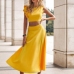 7Ladies Sleeveless Cropped Top And Midi Skirt Sets