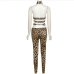 10Leopard Cutout Top And Pant Set For Ladies