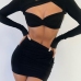 1Night Club Hollow Out Two Piece Skirt Sets