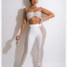 1Nightclub  Rhinestone  Cropped Top And Trouser Sets