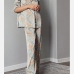 1Printed Home Clothes Long Sleeve Blouse And Pant Set