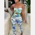 1Printed Summer Cropped Top And Trouser Sets