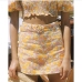 4Puff Sleeve Square Neck Crop Top Skirt Set