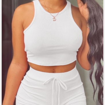 Pure Cropped Camisole With Short Pants Set