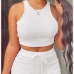 1Pure Cropped Camisole With Short Pants Set