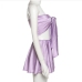 6Purple Strapless Cropped Top Skirts Set