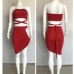 4Sexy Bandage Design Strapless Two Piece Skirt Sets