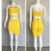 5Sexy Bandage Design Strapless Two Piece Skirt Sets