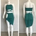 6Sexy Bandage Design Strapless Two Piece Skirt Sets