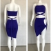 7Sexy Bandage Design Strapless Two Piece Skirt Sets