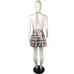 6Sexy Halter Cropped Top And Plaid  Skirt Sets