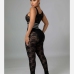 4Sexy Lace  Black Matching Two Piece Pant Sets