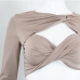 12Sexy Long Sleeve Twist Knot Skirts Set