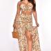 7Sexy Printed Strapless Sleeveless Two Pieces