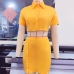 3Sexy Pure Short Sleeve Two Piece Skirt Sets
