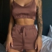 1Sexy Silk Solid Spaghetti Strap Top With Shorts Set